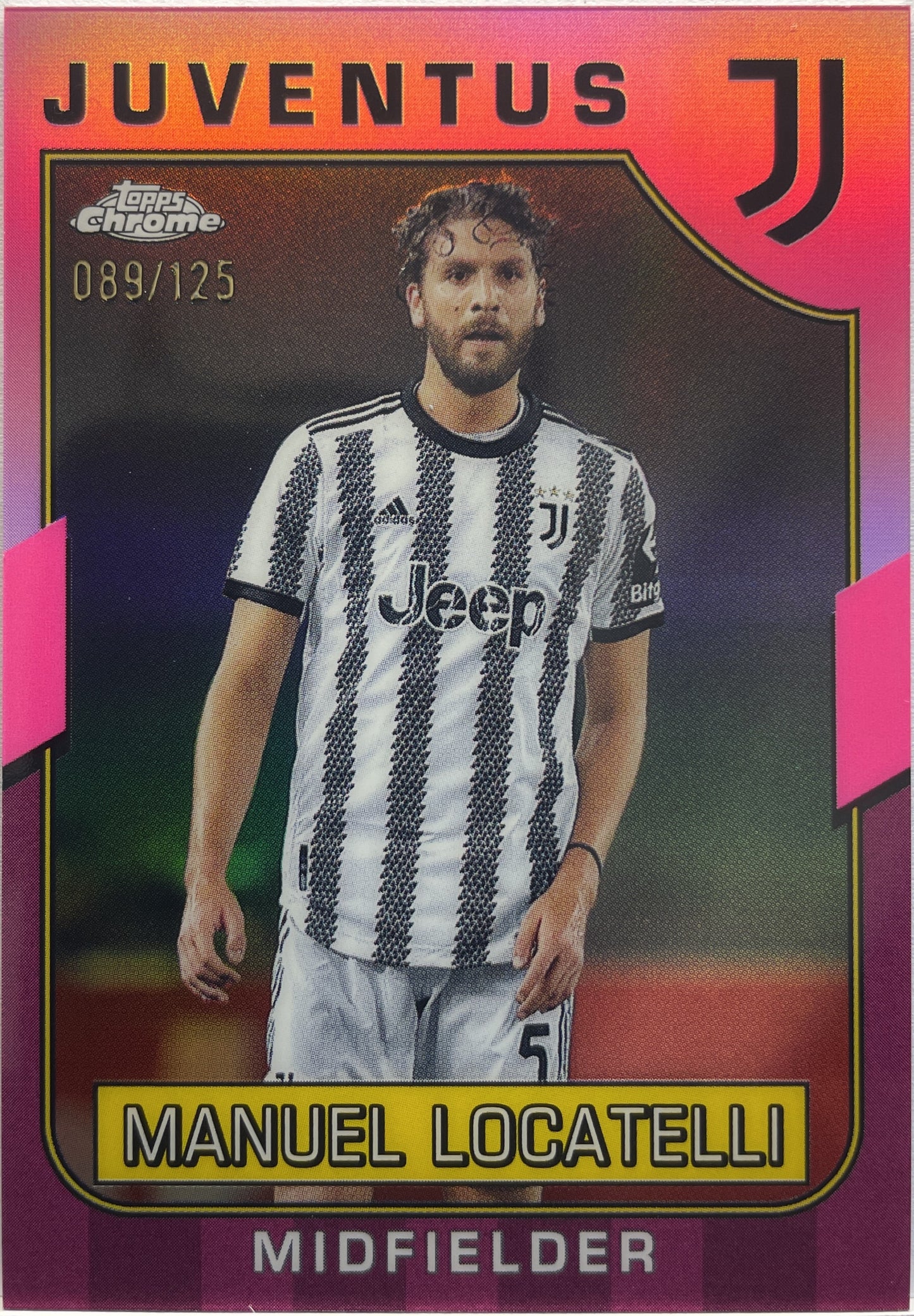 Manuel Locatelli 89/125 Pink Topps Chrome Juventus 2022/23