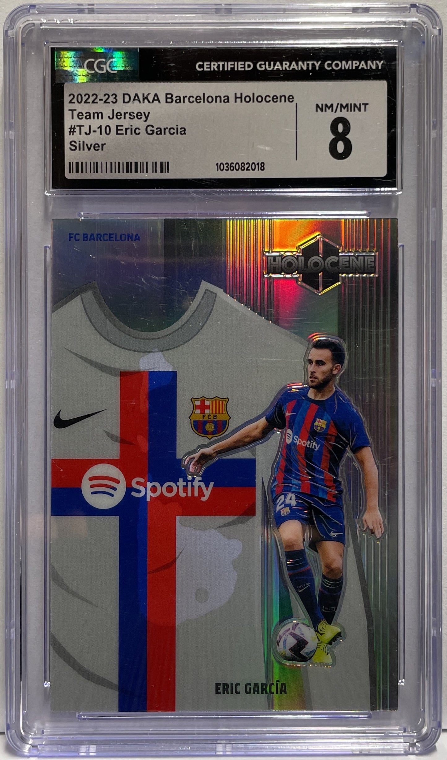 Eric Garcia 8/25 Team Jersey Silver Daka Barcelona Holocene 2022/23 CGC 8