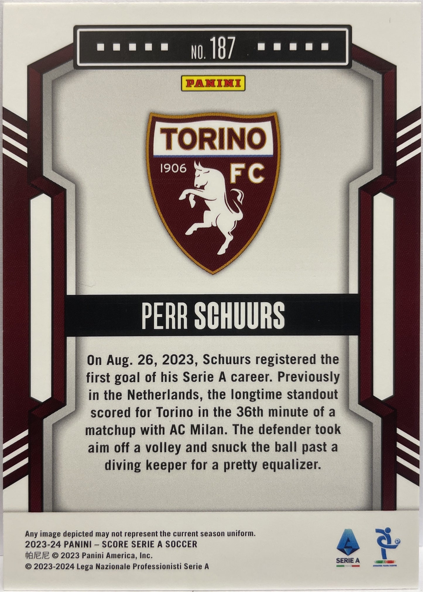 Perr Schuurs 19/20 Pink Swirl Score Serie A 2023/24