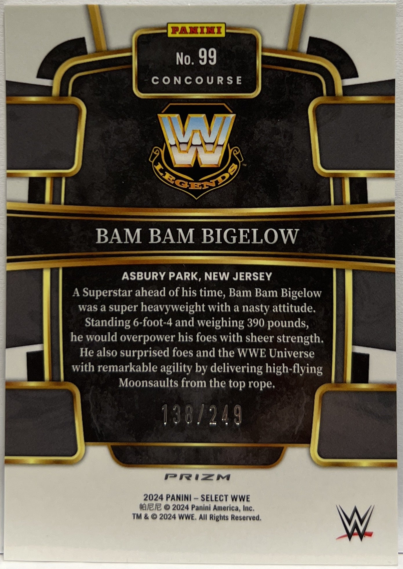 Bam Bam Bigelow 138/199 Concourse Blue Select WWE 2024