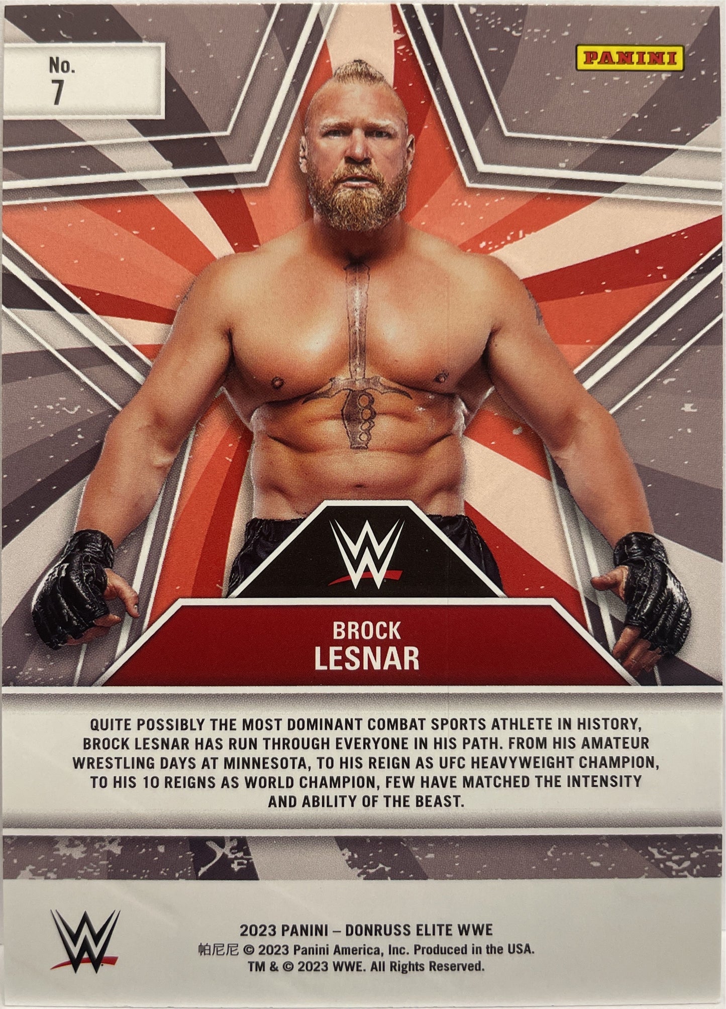 Brock Lesnar Star Status WWE Donruss Elite 2023