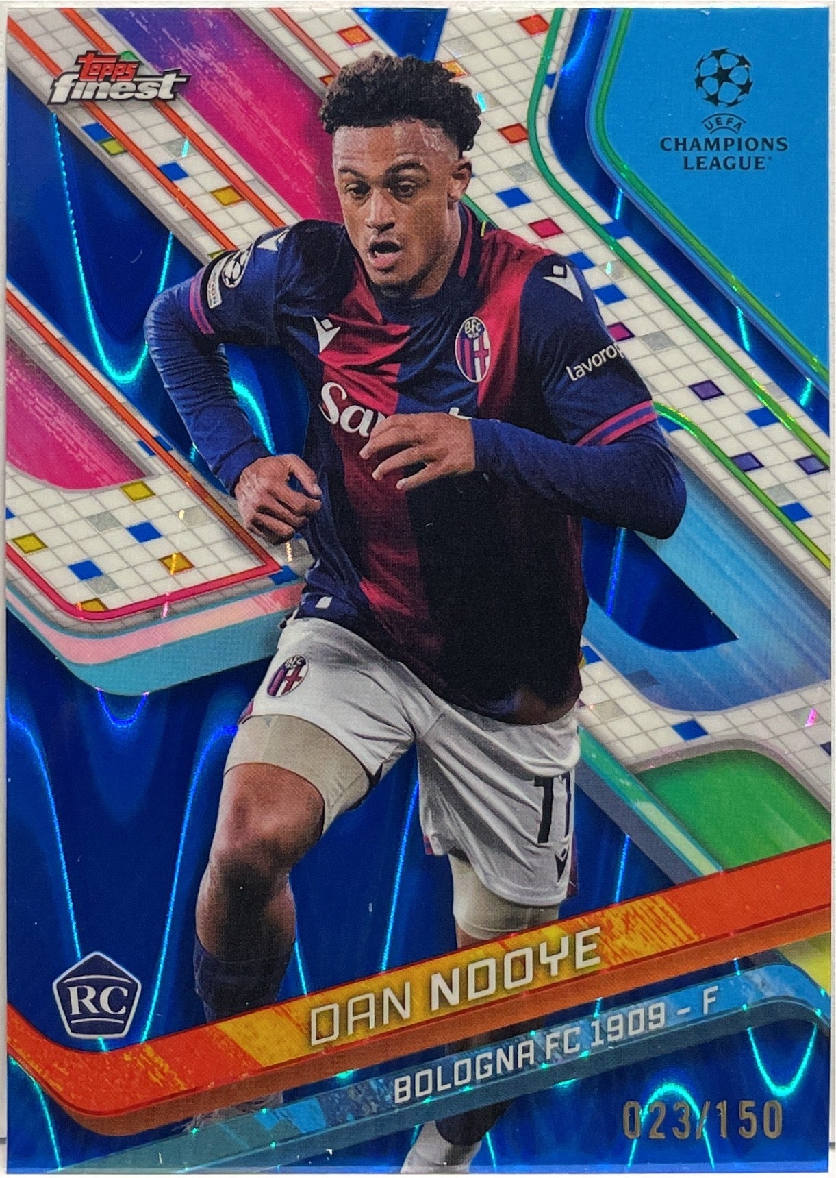 Dan Ndoye 23/150 Rookie Blue Raywave Topps Finest UCC 2024/25
