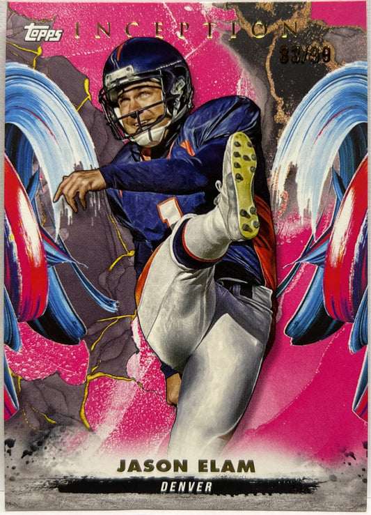 Jason Elam 83/99 Magenta Topps Inception Football NFL 2024