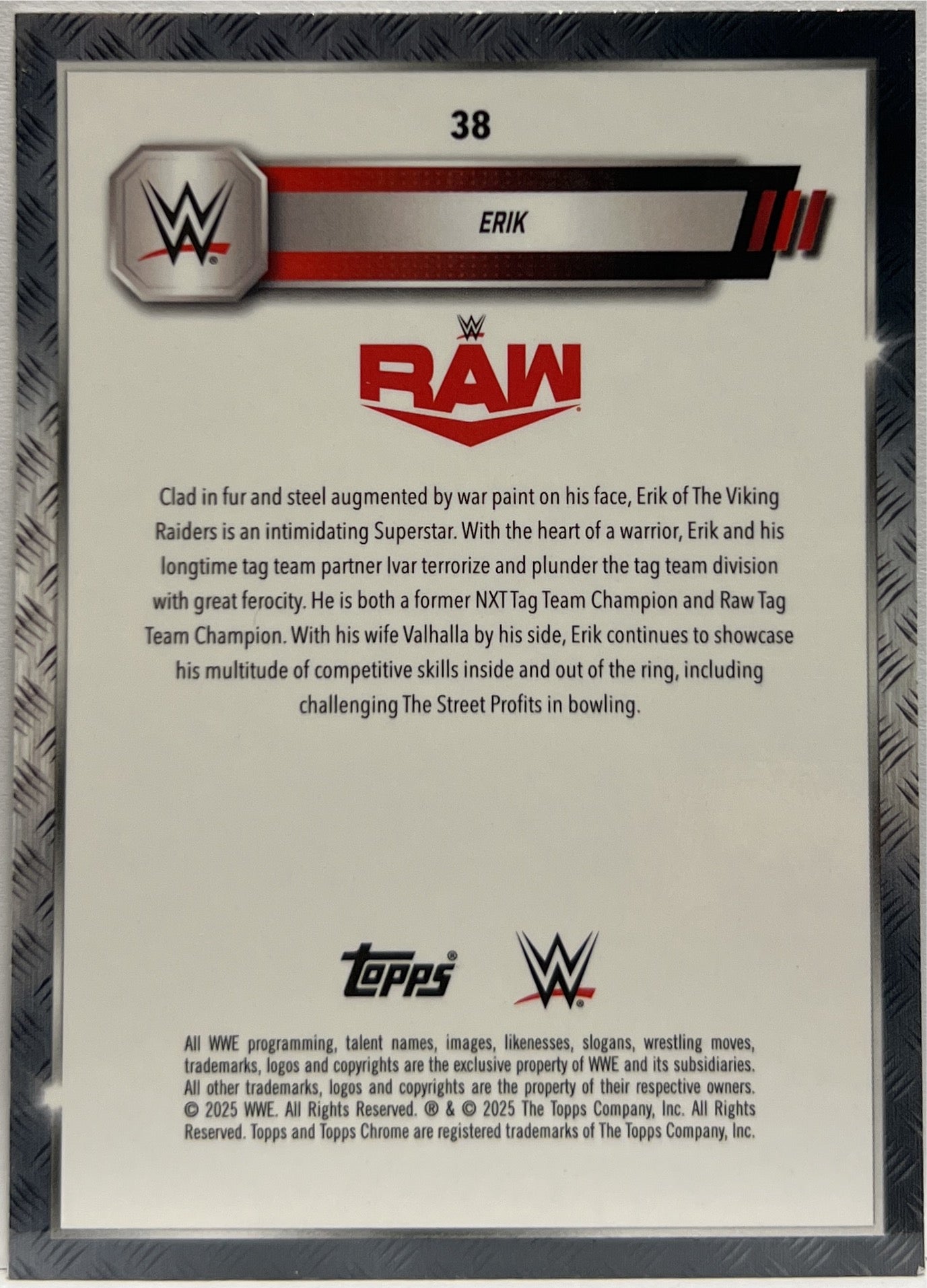 Erik 65/249 Speckle Topps Chrome WWE 2025