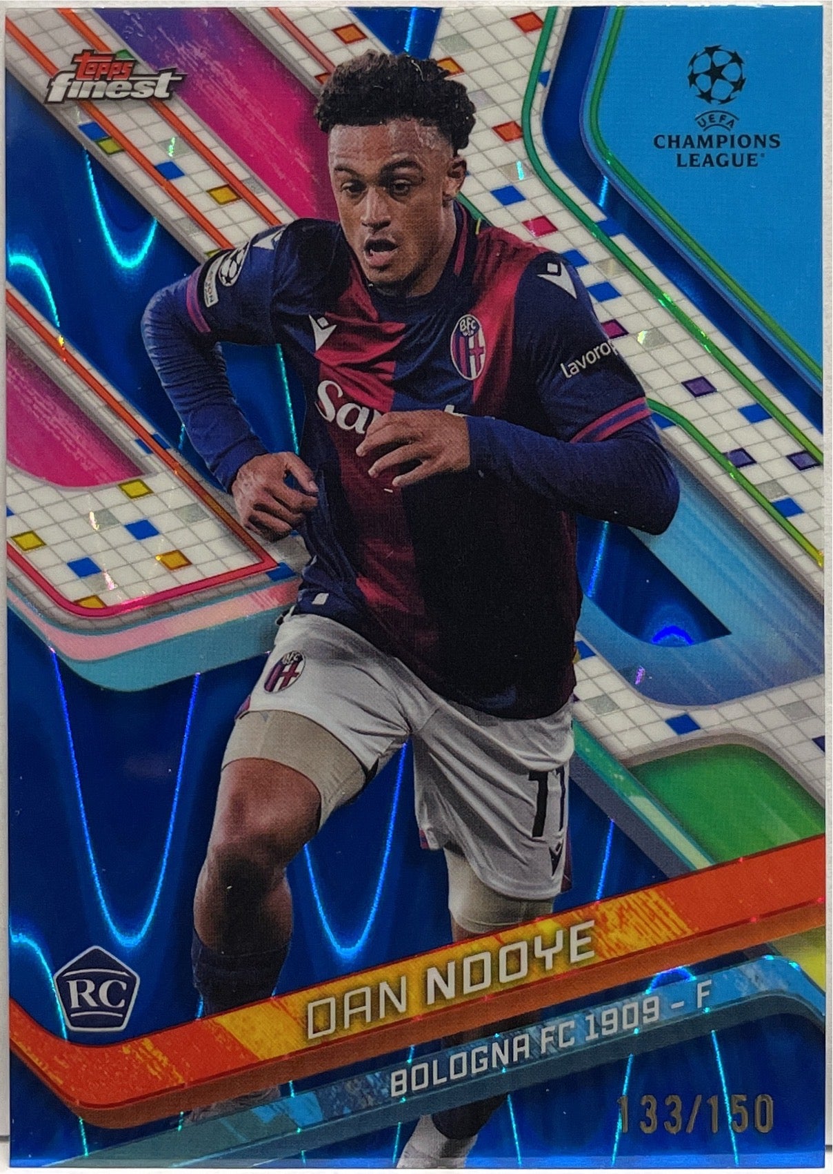 Dan Ndoye 133/150 Rookie Blue Raywave Topps Finest UCC 2024/25