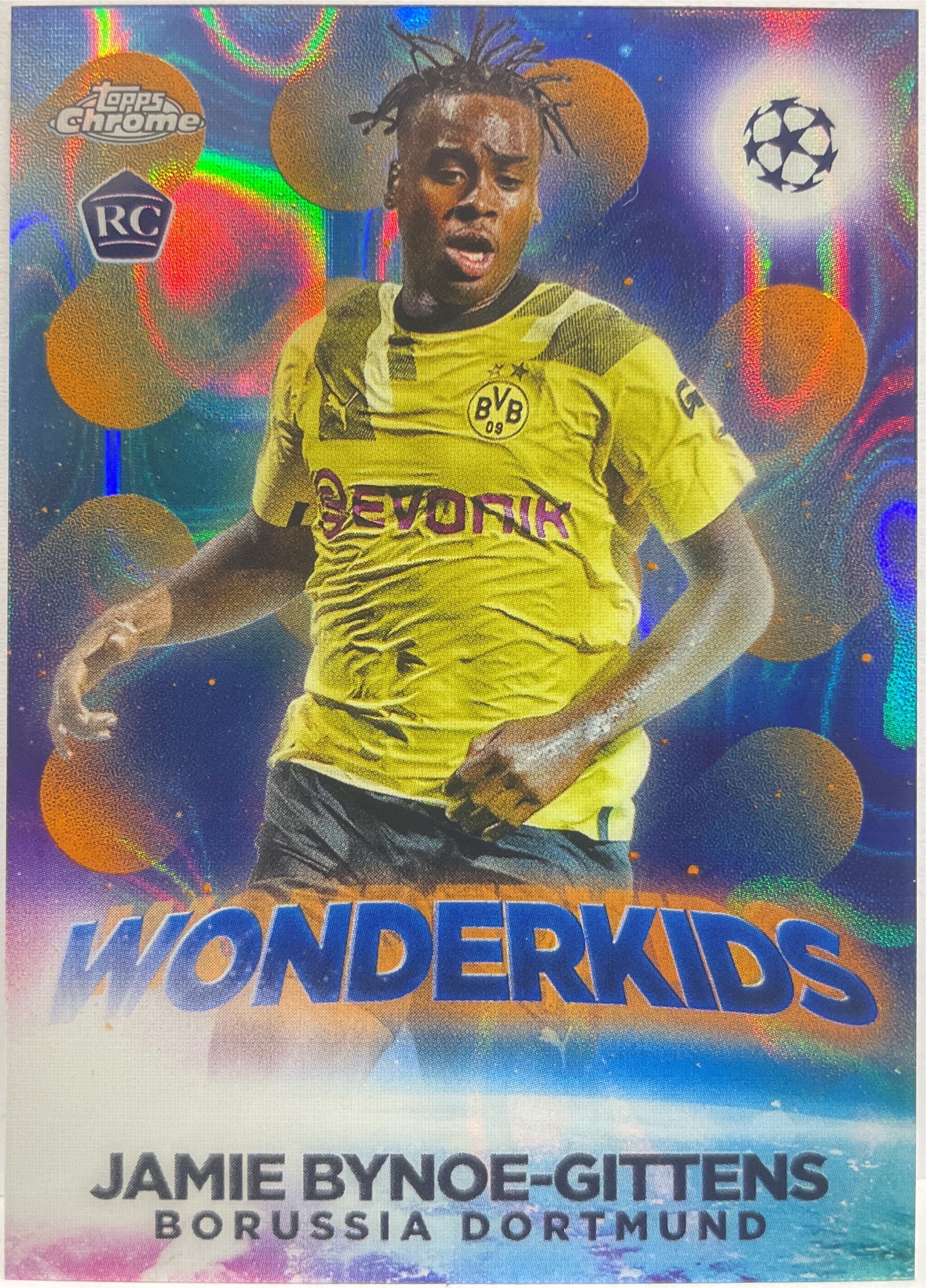 Jamie Bynoe-Gittens Rookie Wonderkids Orange Lava Topps Chrome UCC 2022/23