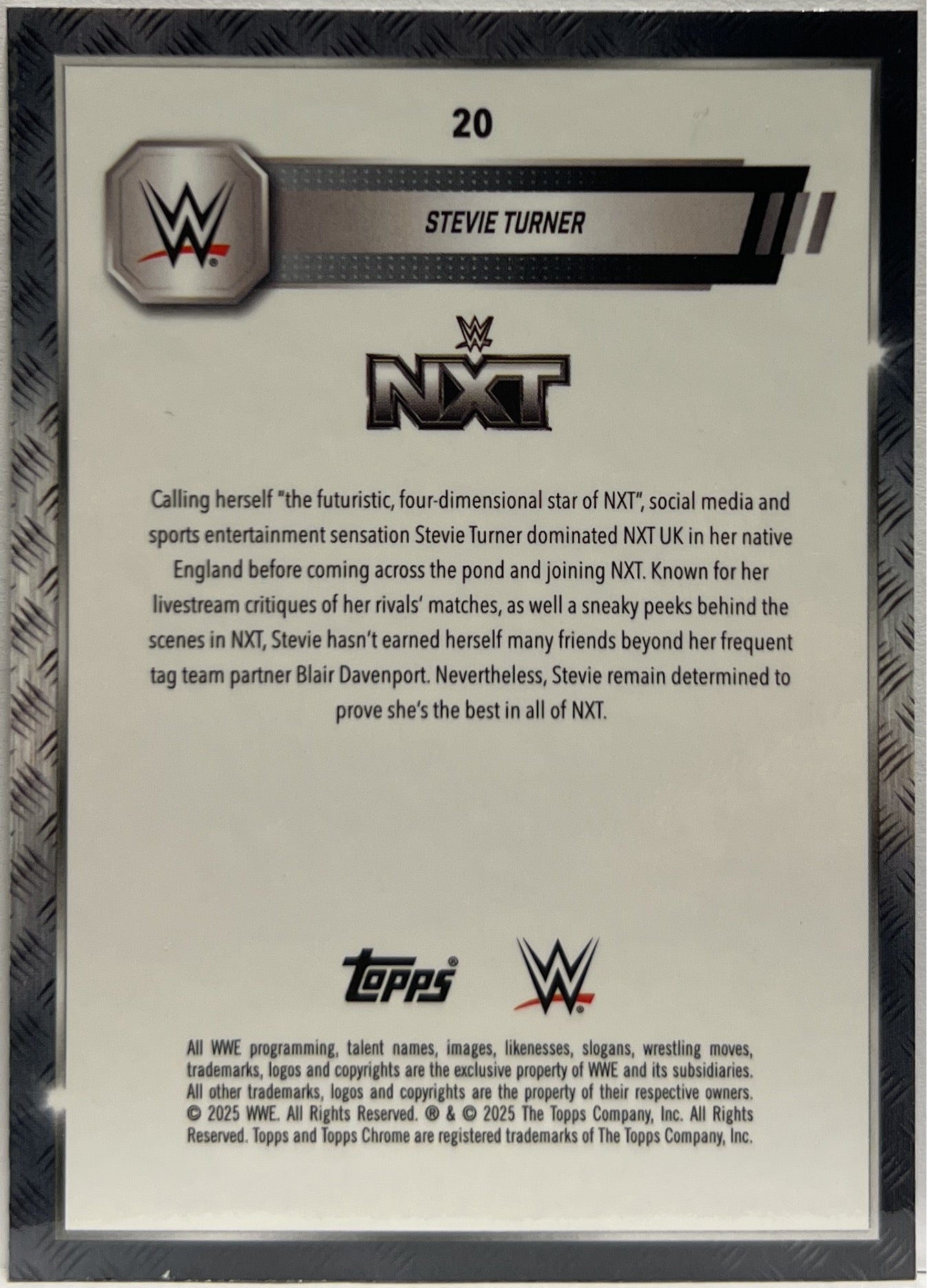 Stevie Turner 12/249 Speckle Topps Chrome WWE 2025