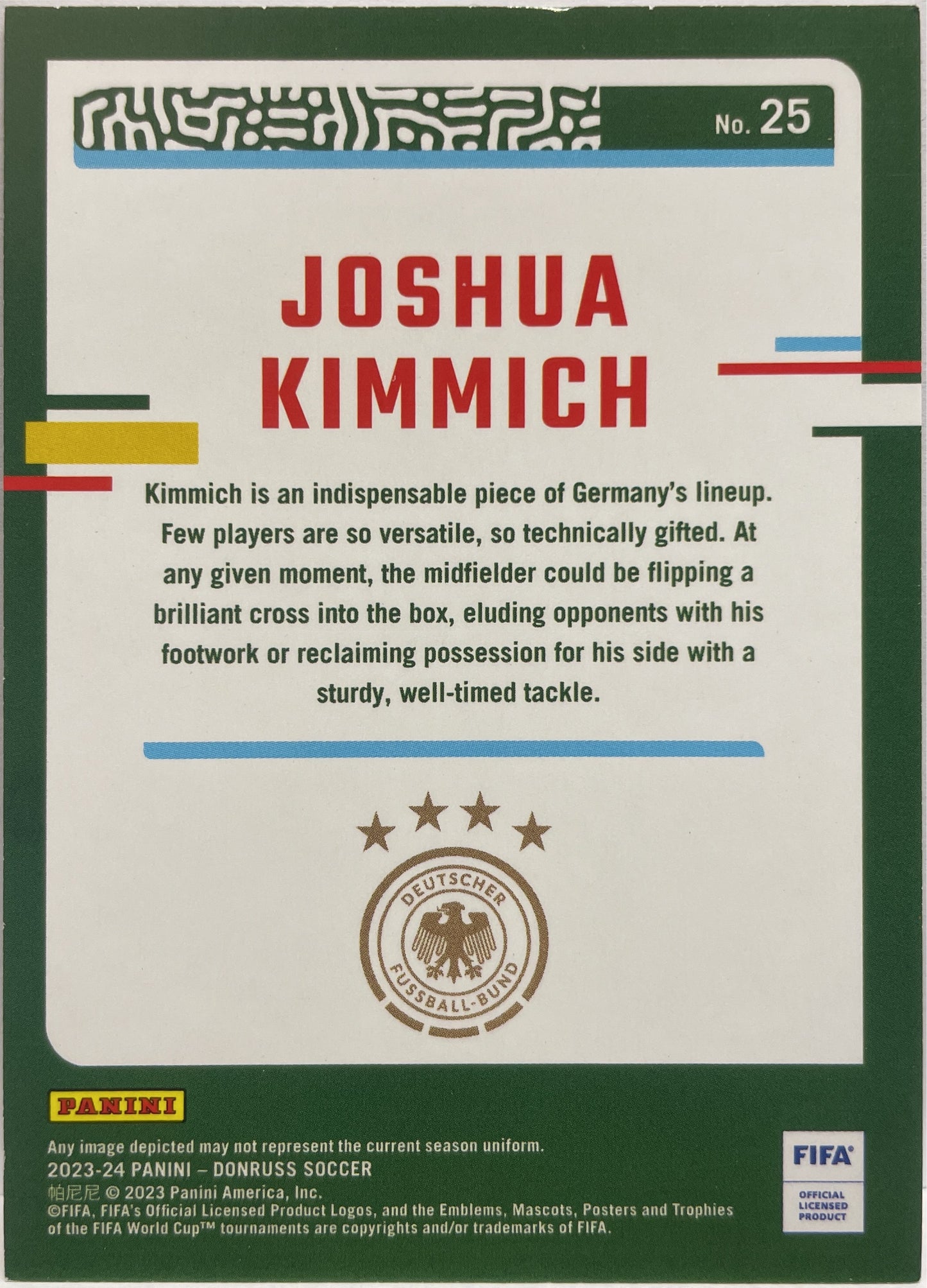 Joshua Kimmich 18/99 Red Donruss Fifa 2023/24