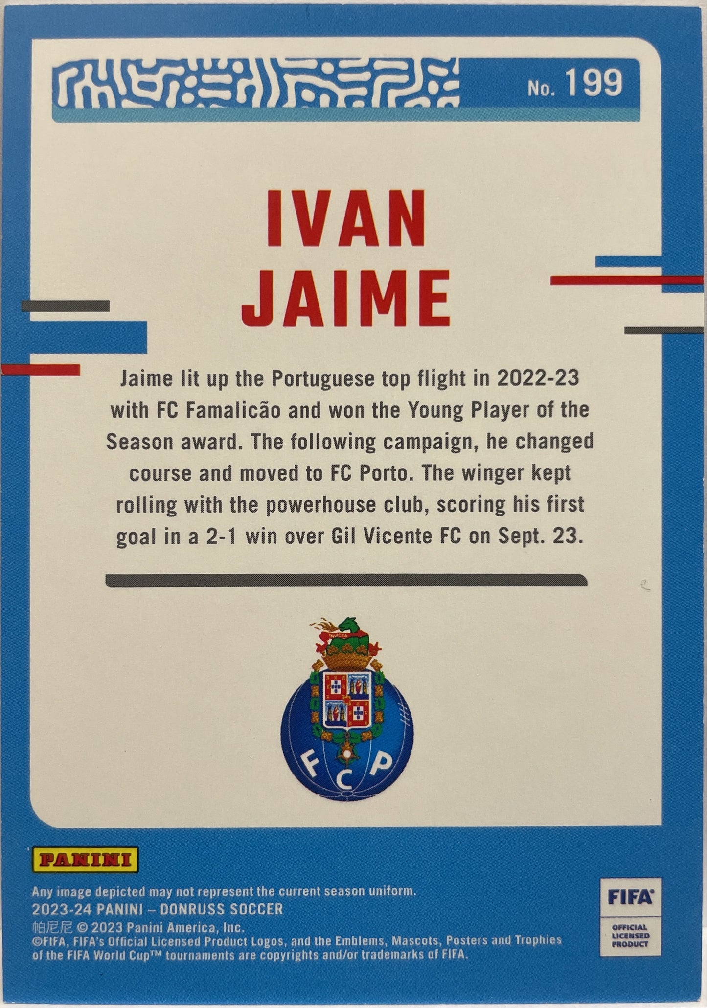 Ivan Jaime 22/99 Rated Rookie Red Donruss Fifa 2023/24