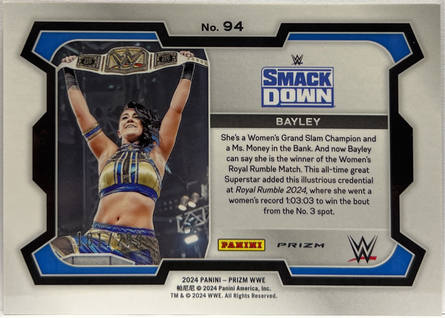 Bayley 181/299 Red Panini Prizm WWE 2024