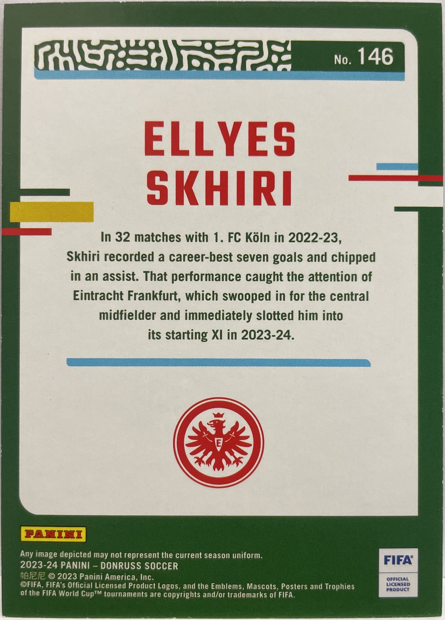 Ellyes Skhiri 11/49 Blue Donruss Fifa 2023/24