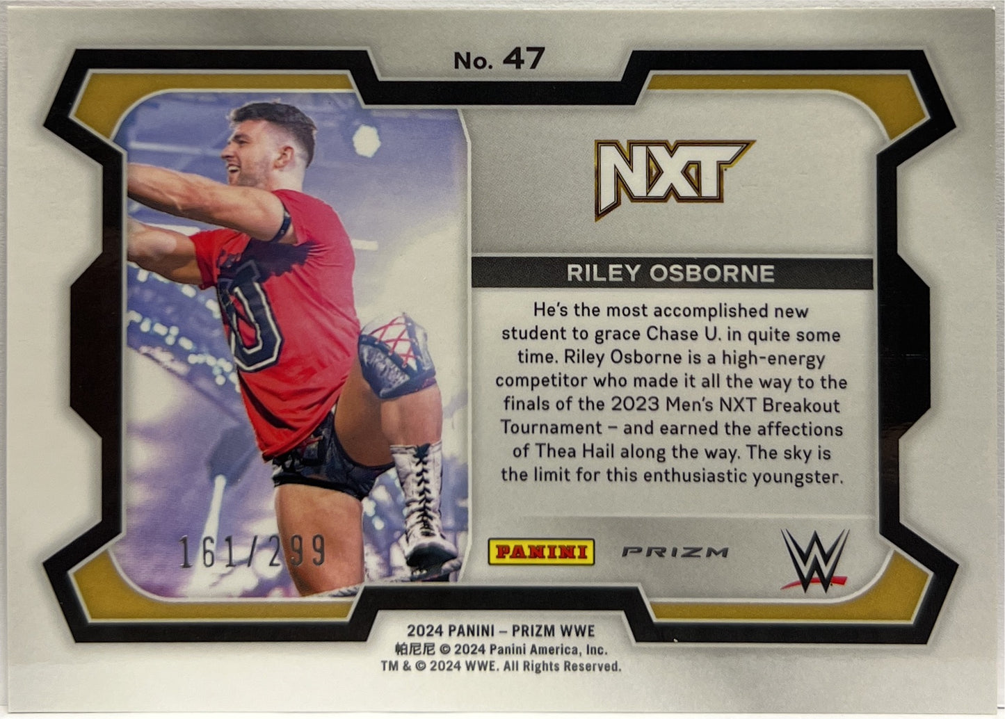 Riley Osborne 161/299 Rookie Red Panini Prizm WWE 2024