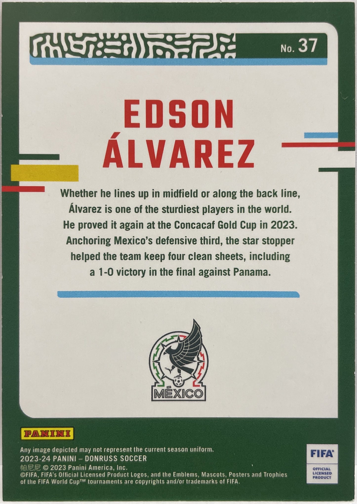 Edson Alvarez 1/10 Gold Donruss Fifa 2023/24