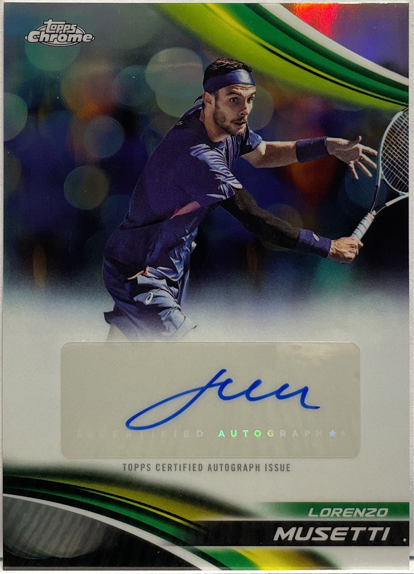Lorenzo Musetti Autograph Refractor Topps Chrome Tennis 2025