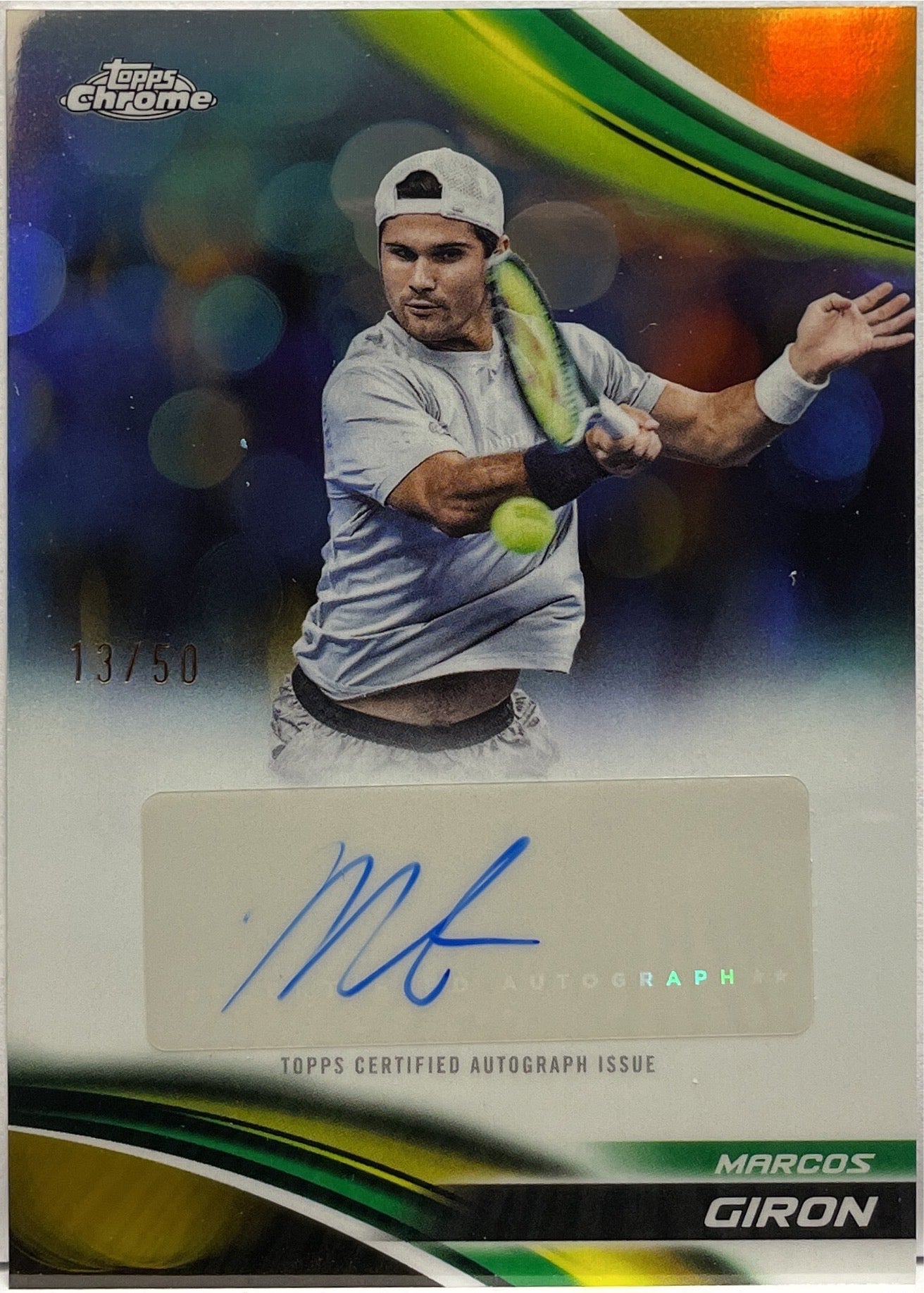 Marcos Giron 13/50 Autograph Gold Refractor Topps Chrome Tennis 2025