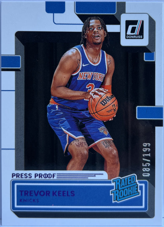 Trevor Keels 85/199 Rated Rookie Press Proof Purple Donruss Basketball NBA 2022/23