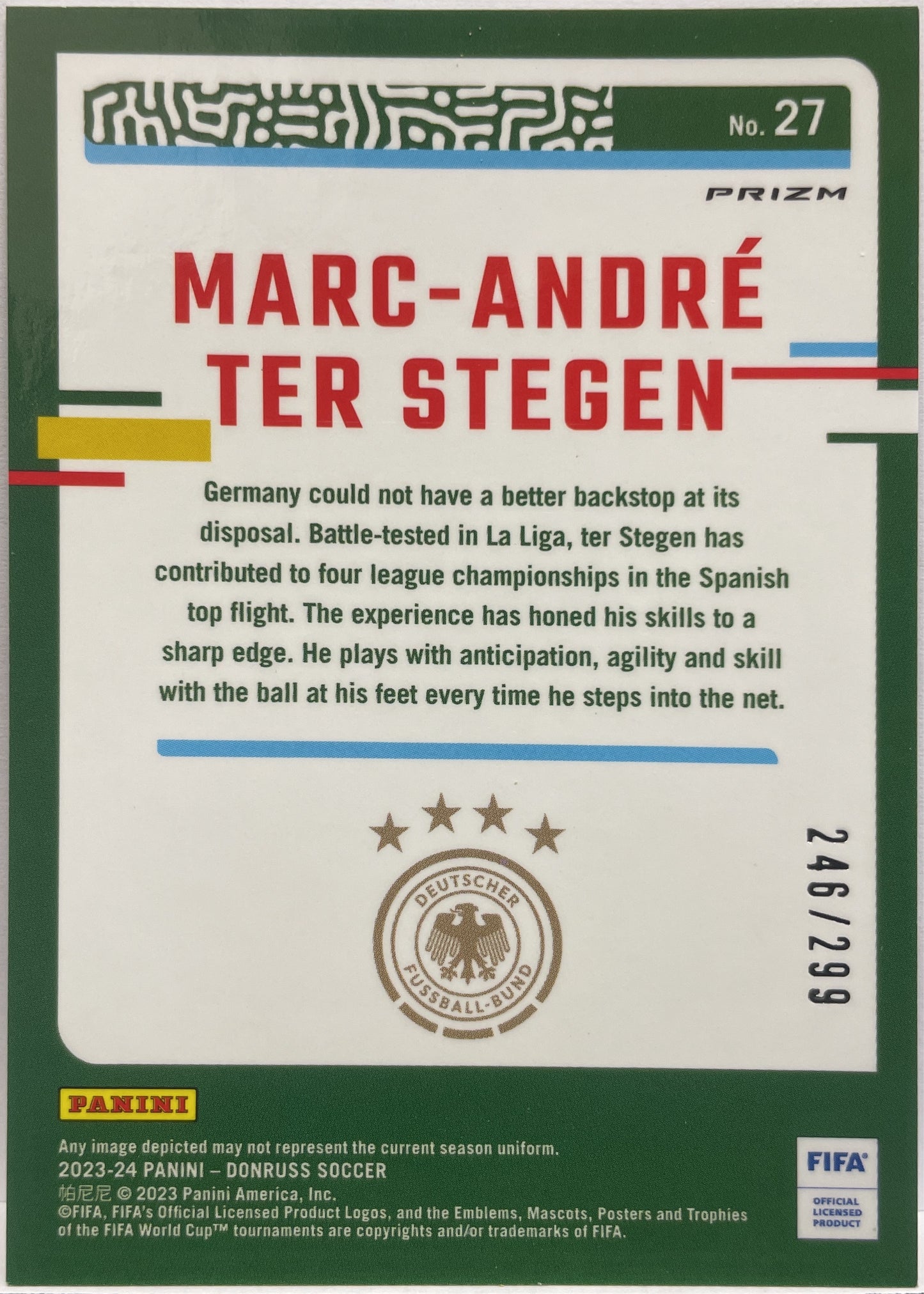 Marc-Andre Ter Stegen 246/299 Red Optic Donruss Fifa 2023/24