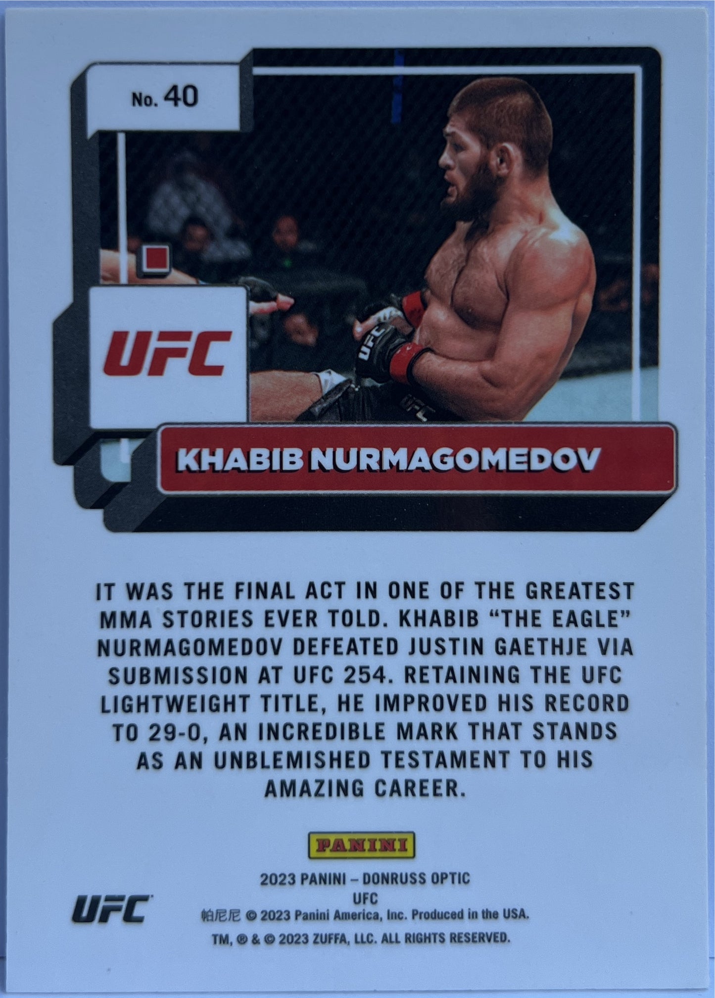 Khabib Nurmagomedov Donruss Optic UFC 2023