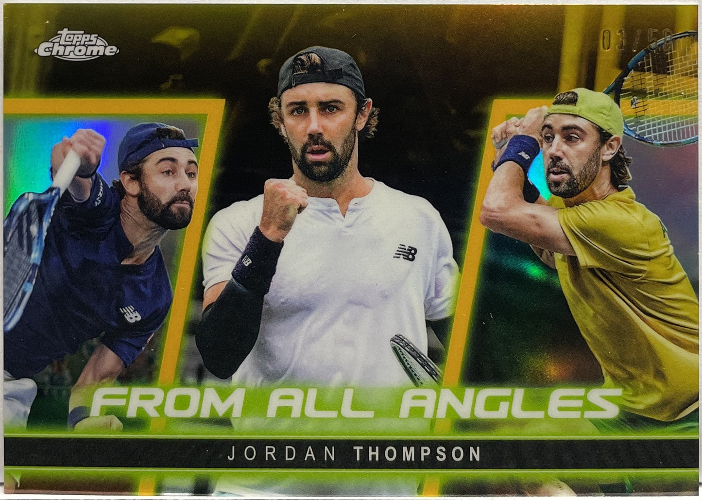 Jordan Thompson 3/50 From All Angles Gold Topps Chrome Tennis 2025