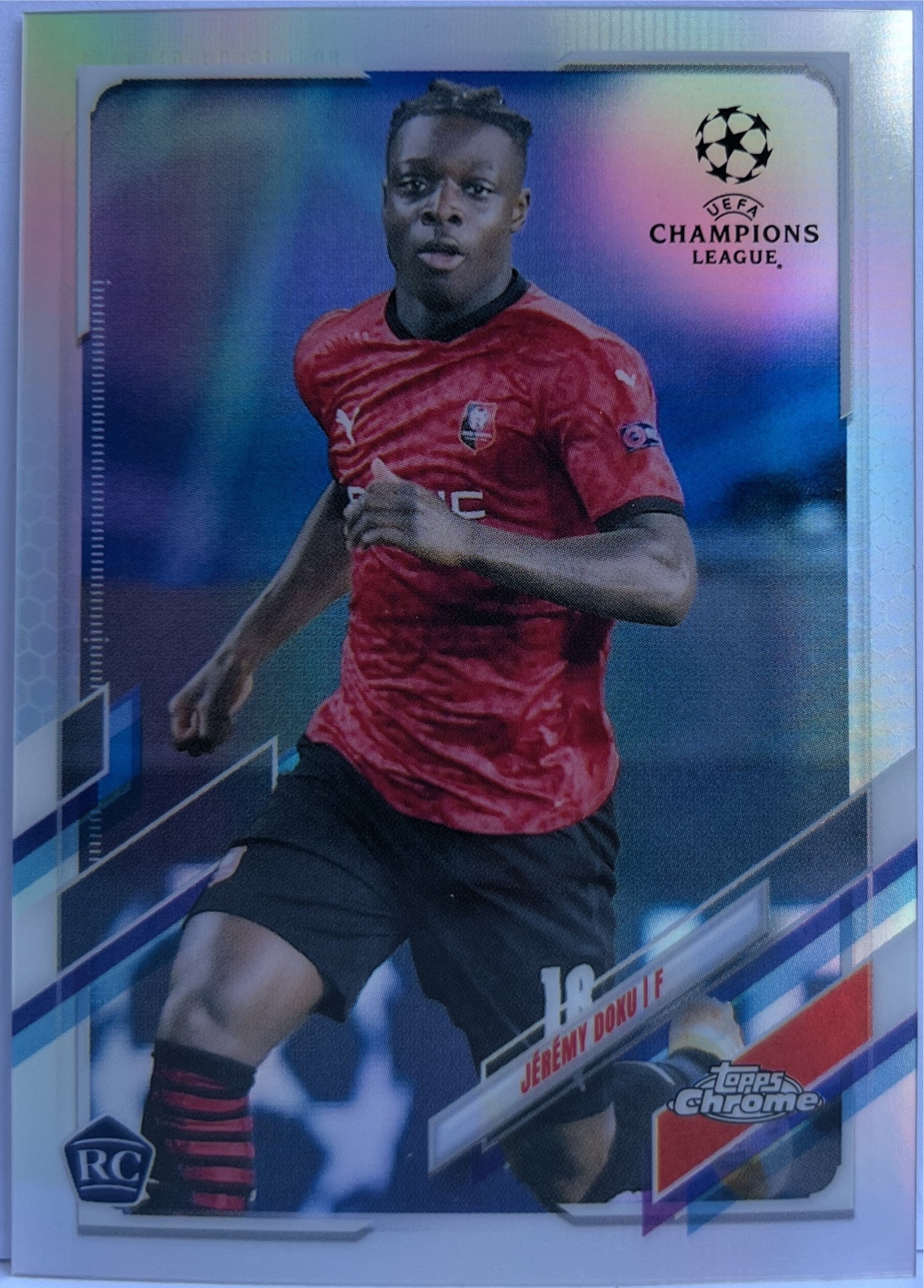 Jeremy Doku Rookie Refractor Topps Chrome UCL 2020/21