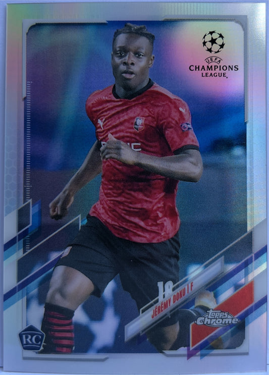 Jeremy Doku Rookie Refractor Topps Chrome UCL 2020/21