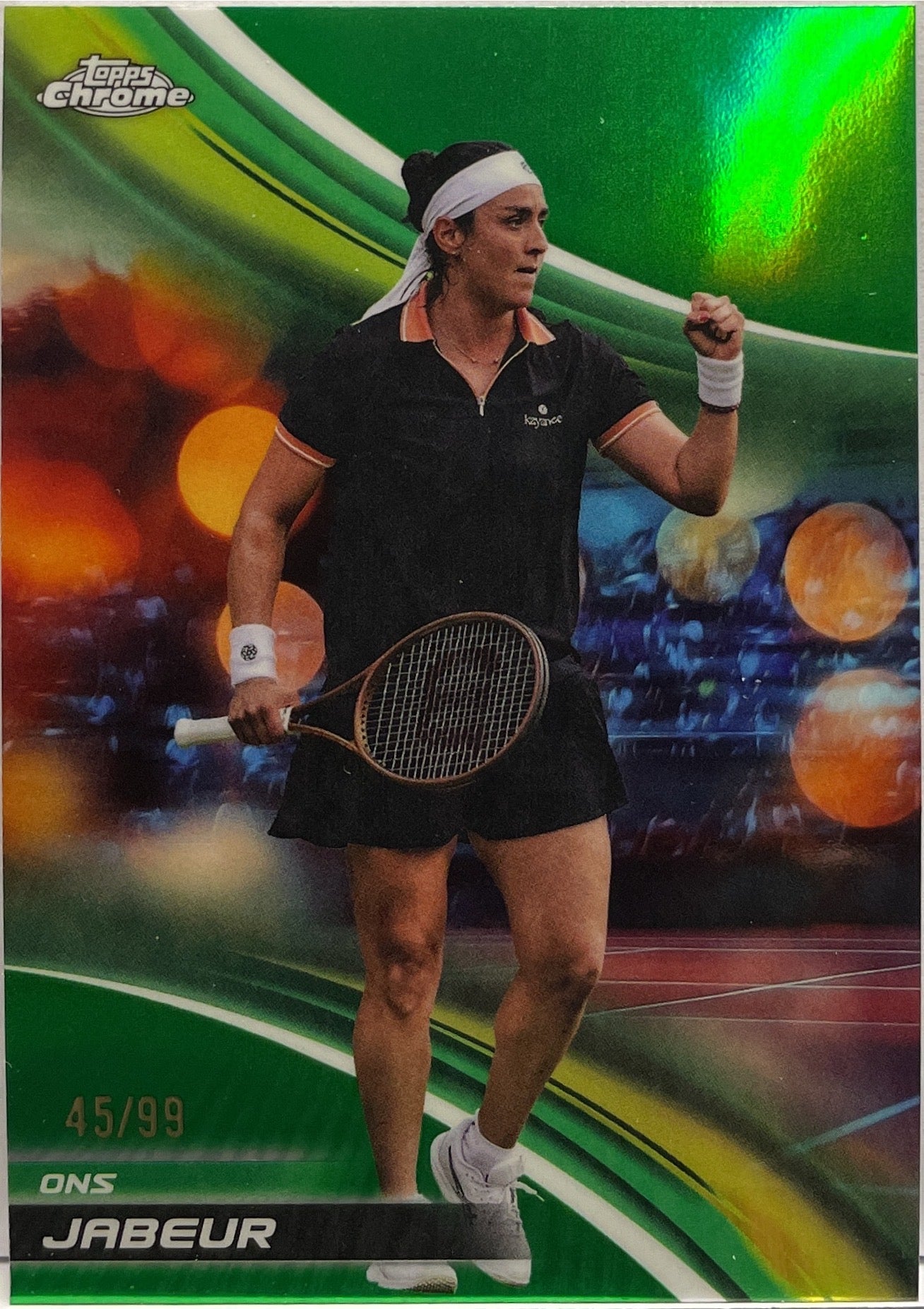 Ons Jabeur 45/99 Green Topps Chrome Tennis 2025