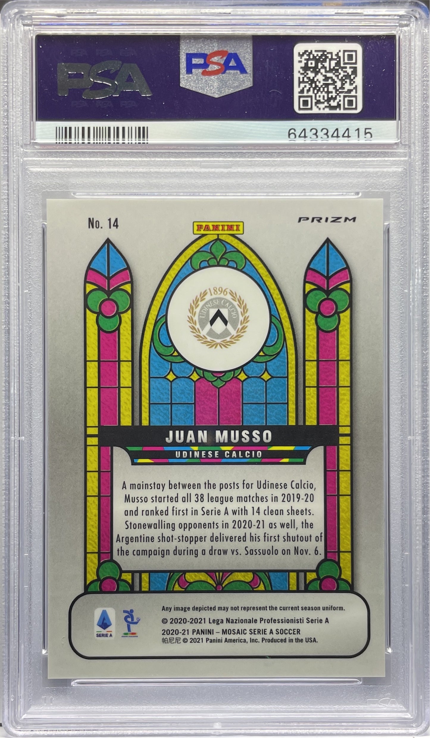 PSA 9 - Juan Musso Stained Glass - Mosaic Serie A 2020/21