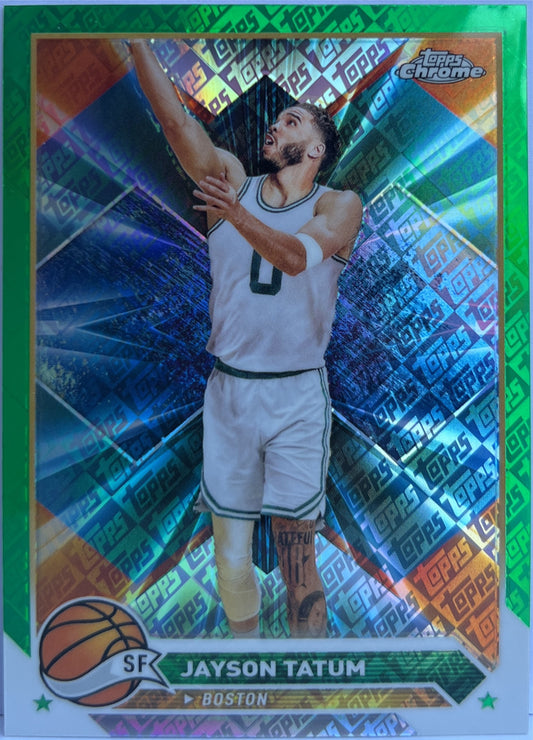 Jayson Tatum Green Topps Chrome Basketball NBA 2023/24