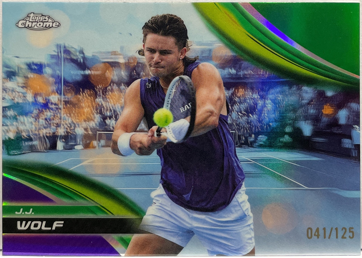JJ Wolf 41/125 Purple Topps Chrome Tennis 2025