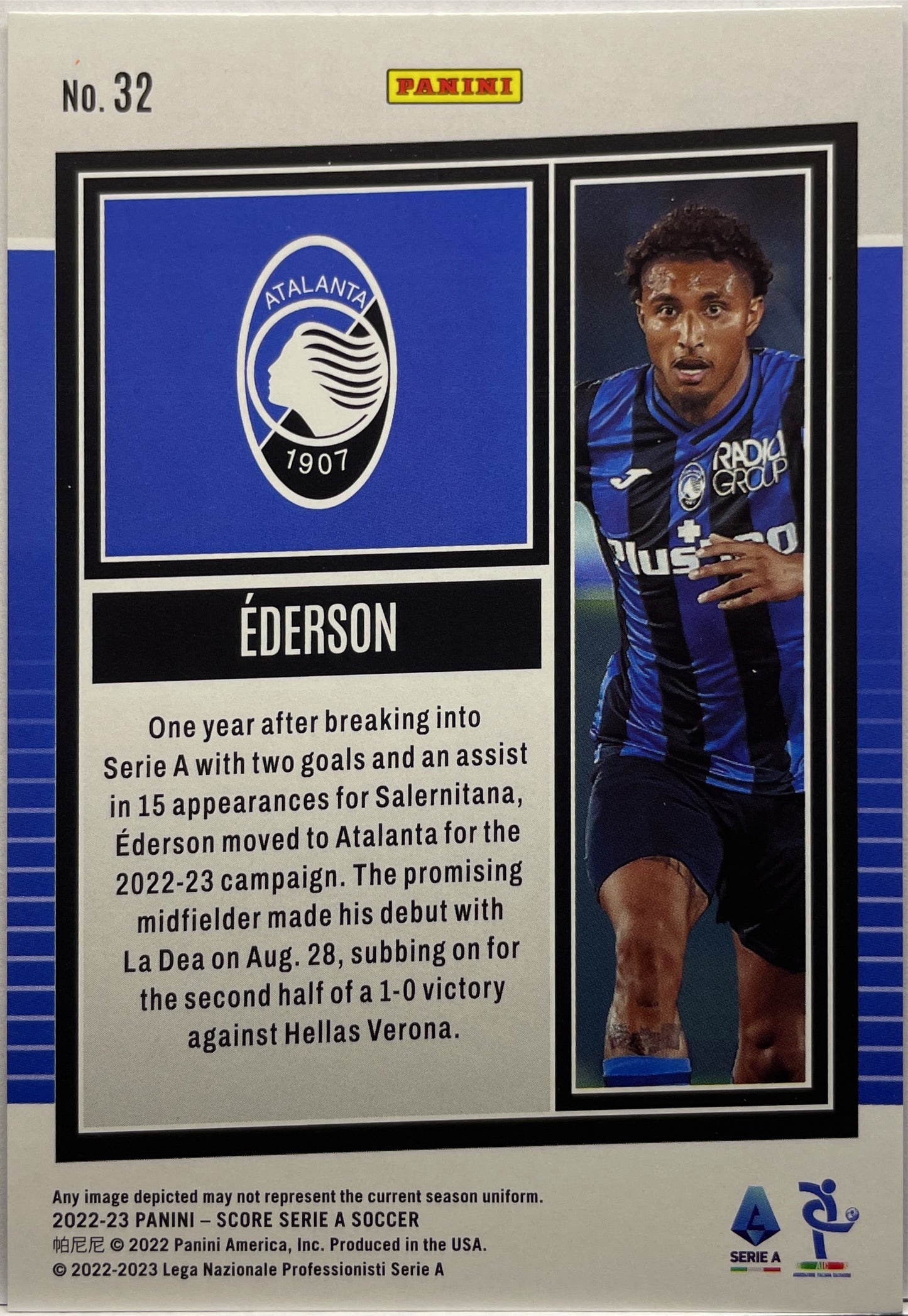 Ederson 23/35 Rookie Orange Laser Score Serie A 2022/23