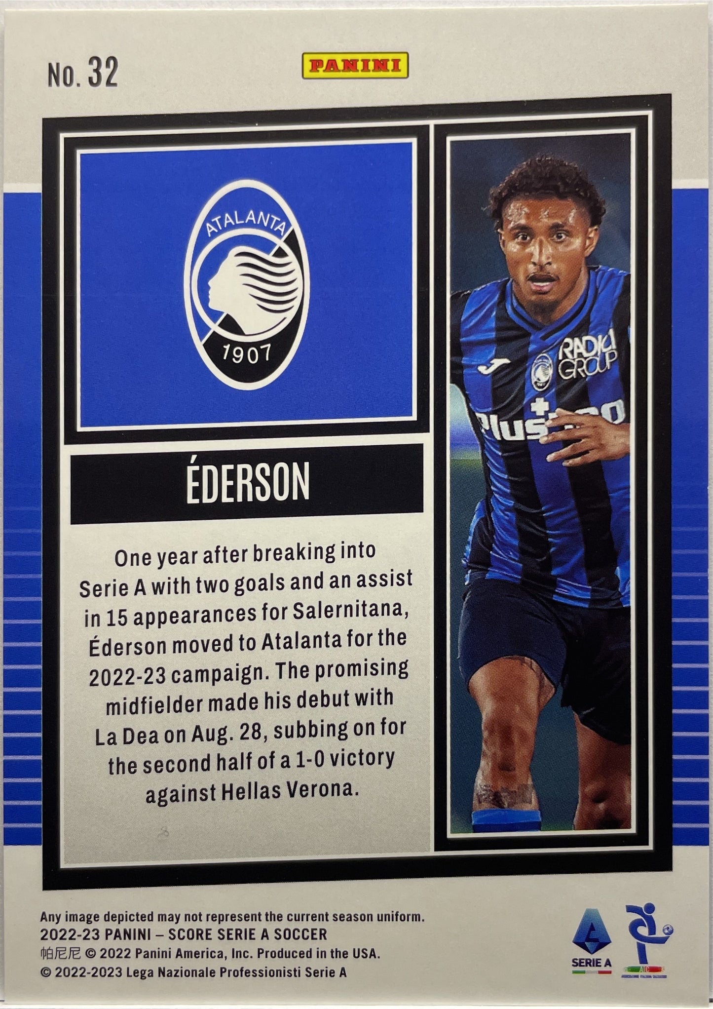 Ederson 47/55 Rookie Bronze Swirl Score Serie A 2022/23