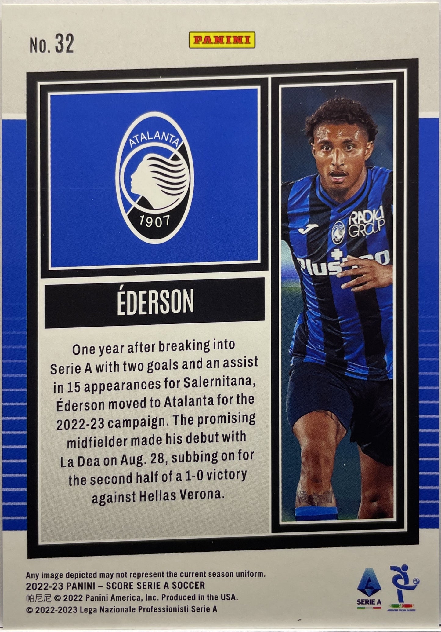 Ederson 39/65 Rookie Red Swirl Score Serie A 2022/23