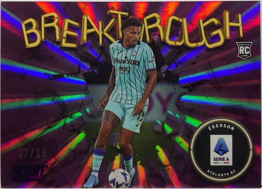 Ederson 7/15 Rookie Breakthrough Purple Laser Score Serie A 2022/23