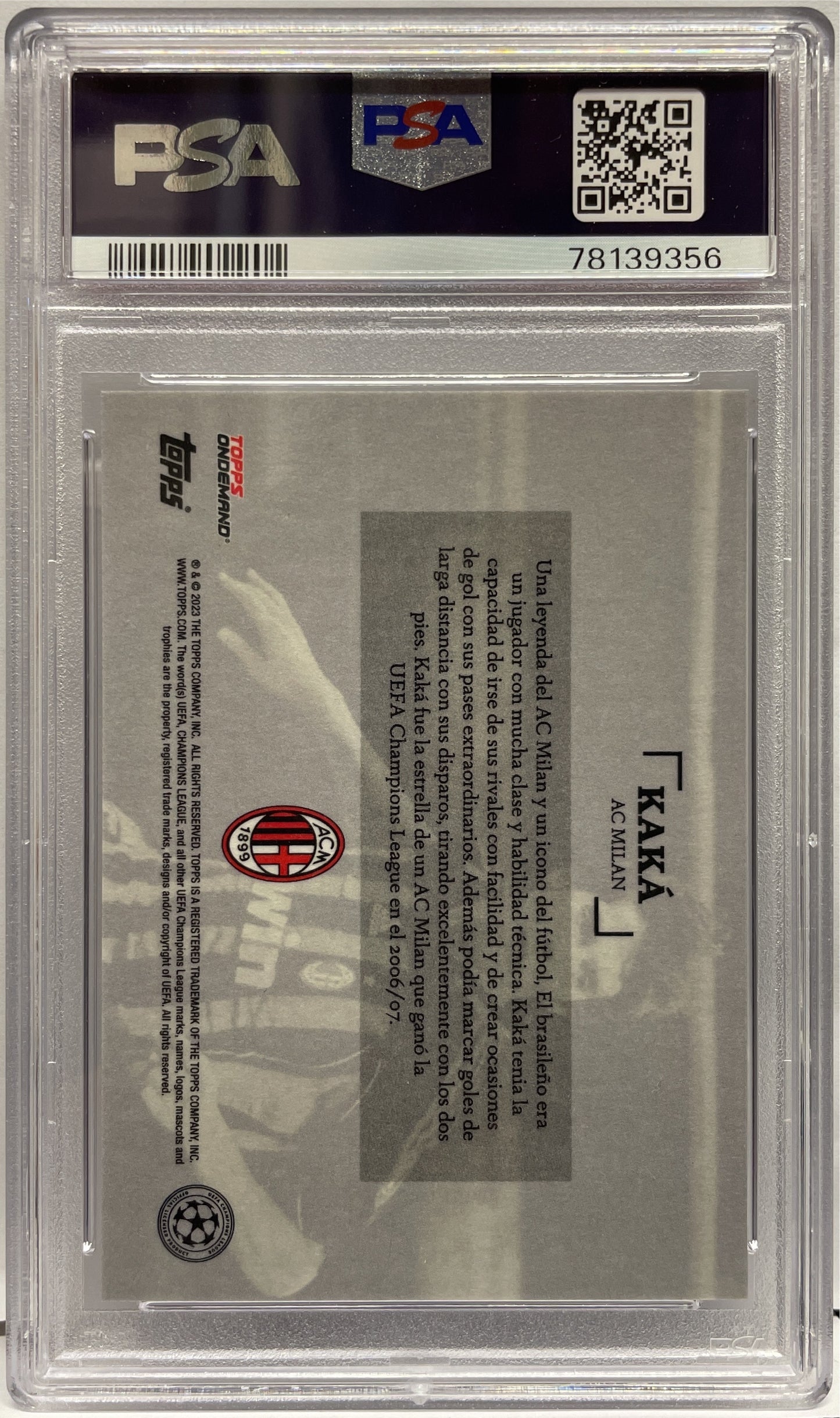 Kaka 24/49 Autograph Topps Simplicidad 2022/23 Psa 8