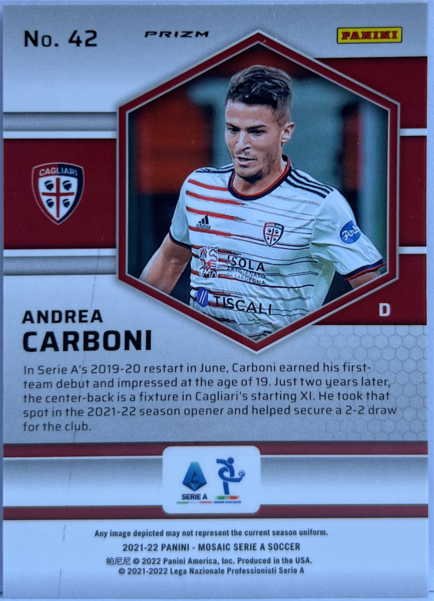 Andrea Carboni Rookie Green/Red Mosaic T-Mall Serie A 2021/22