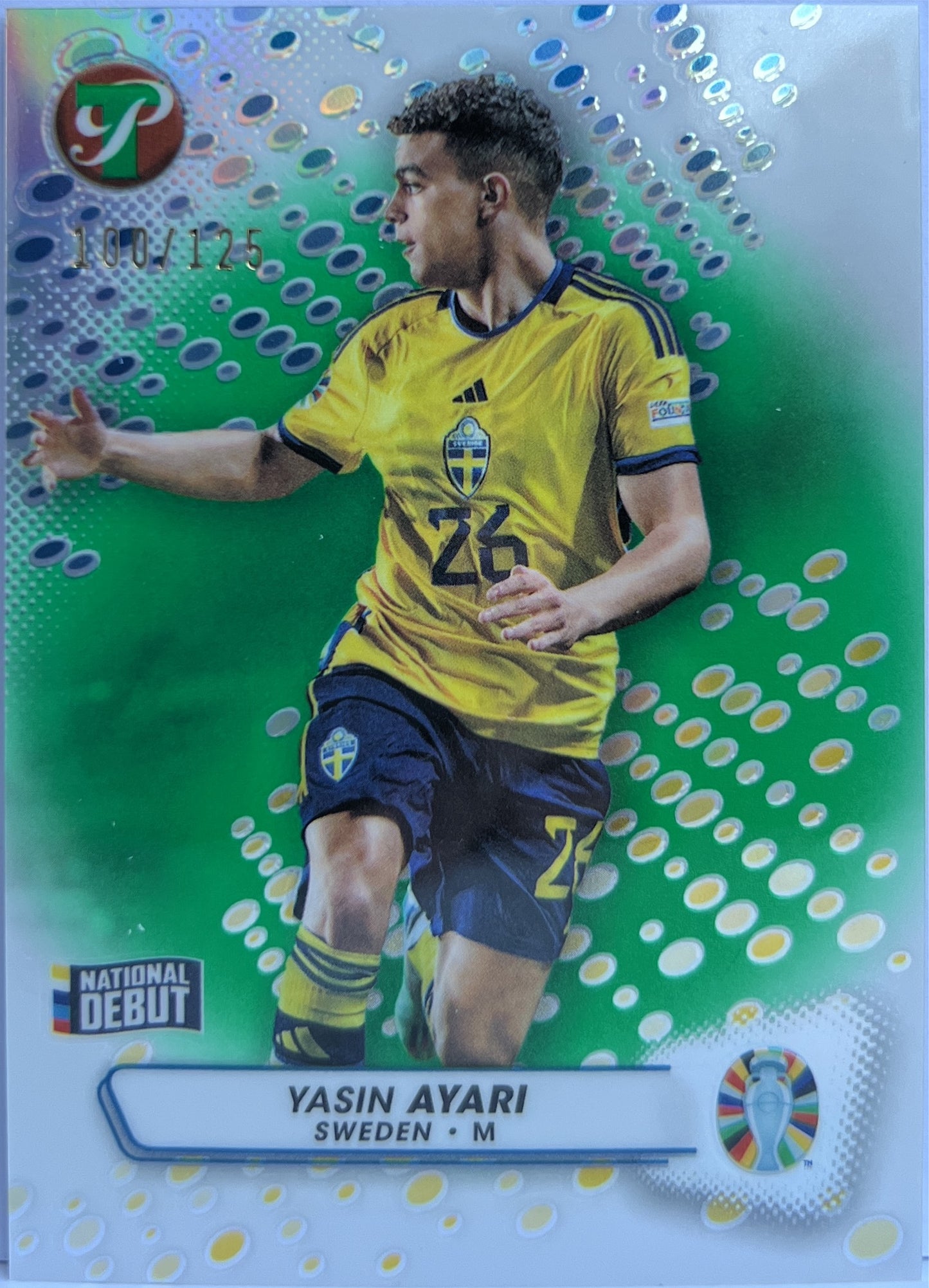 Yasin Ayari 100/125 National Debut Green Topps Pristine Road To Euro 2024