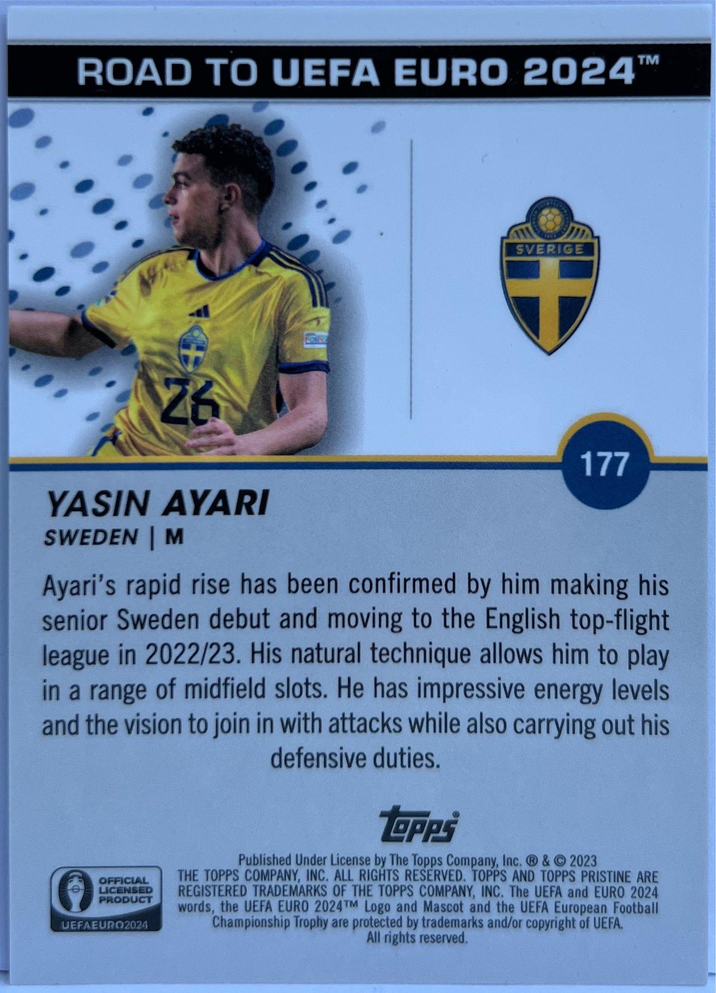 Yasin Ayari 100/125 National Debut Green Topps Pristine Road To Euro 2024