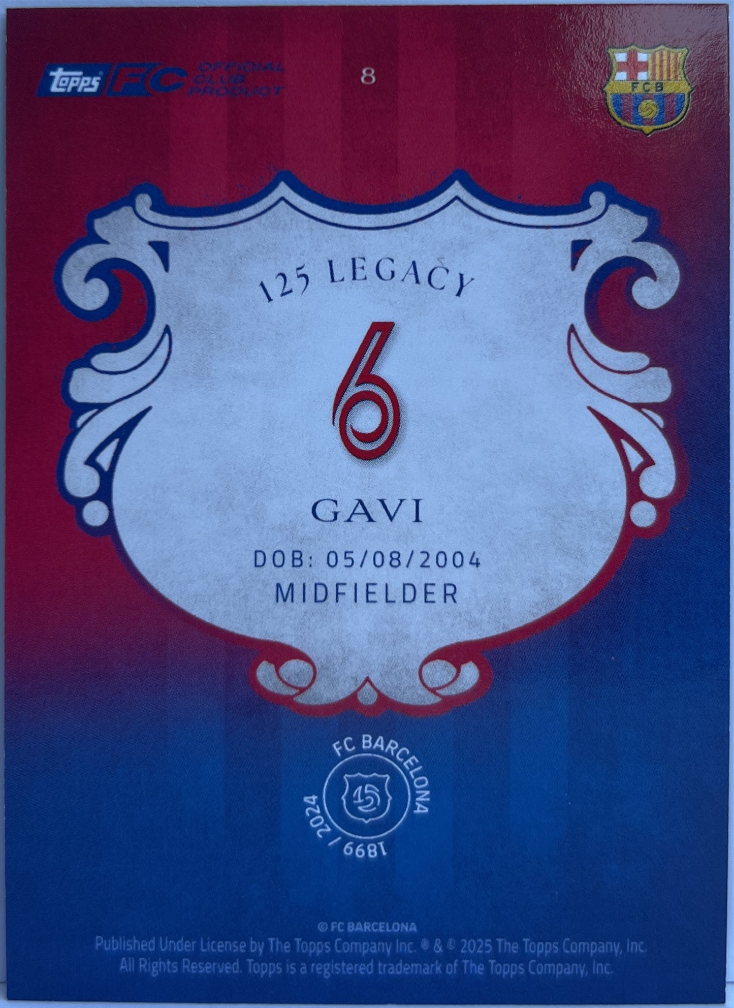 Gavi 61/150 Green Topps Barcelona 125 2024/25