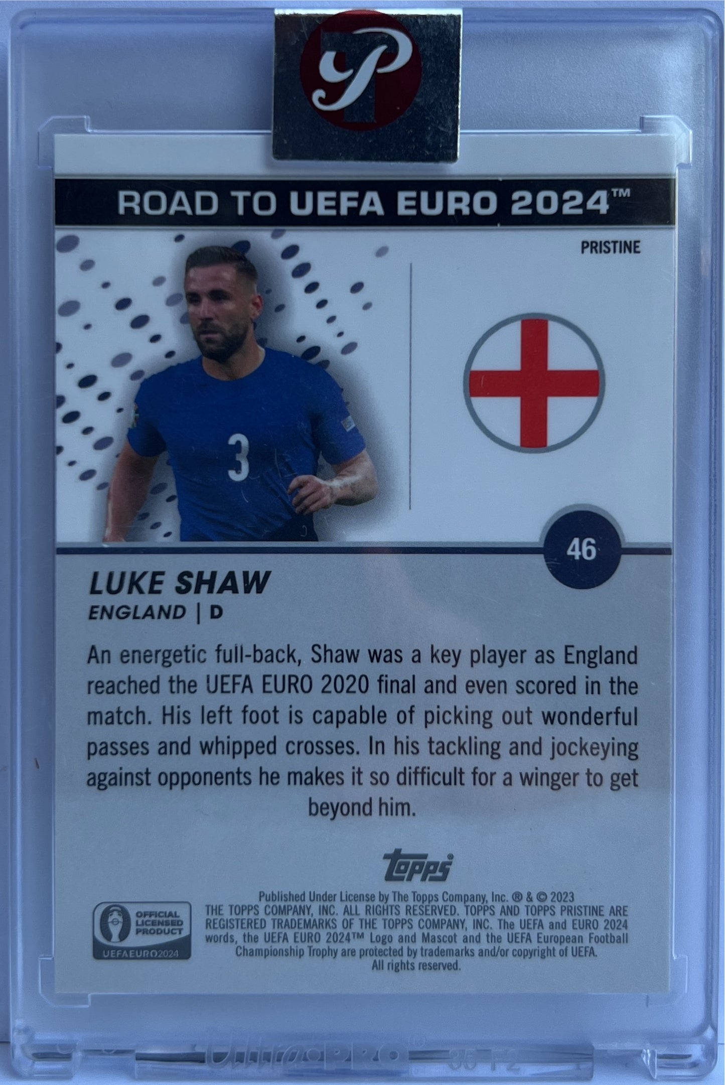 Luke Shaw Topps Pristine Road To Euro 2024