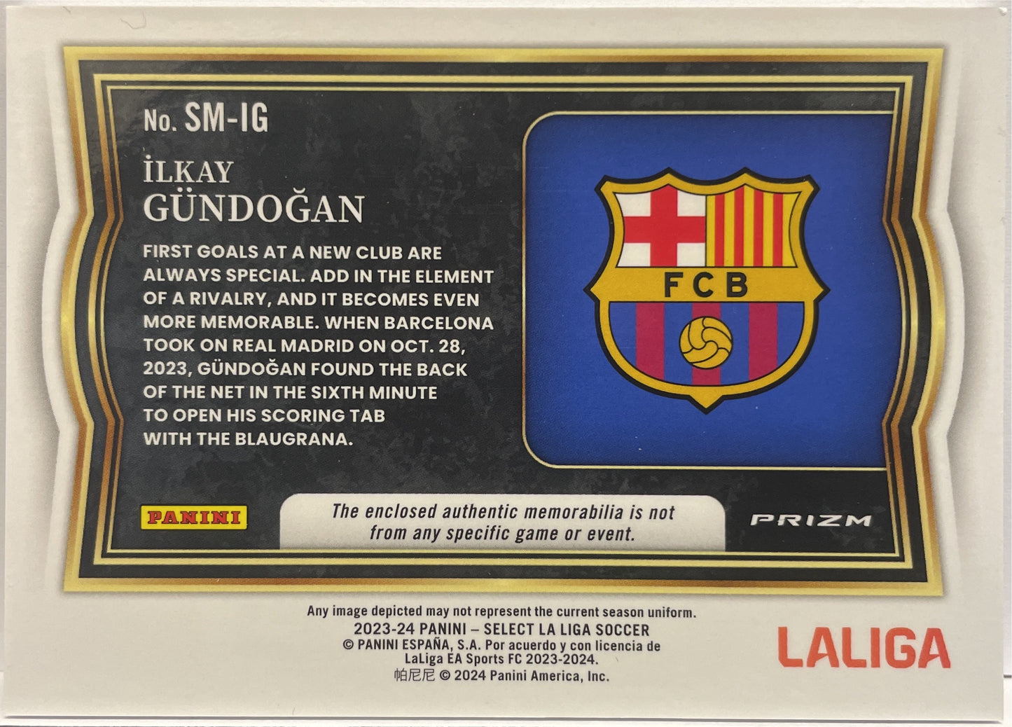 Ilkay Gundogan Select Memorabilia Patch Select La Liga 2023/24