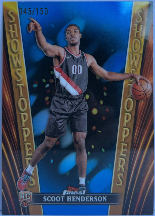 Scoot Henderson 45/150 Rookie Showstoppers Blue Topps Finest NBA Basketball 2023/24
