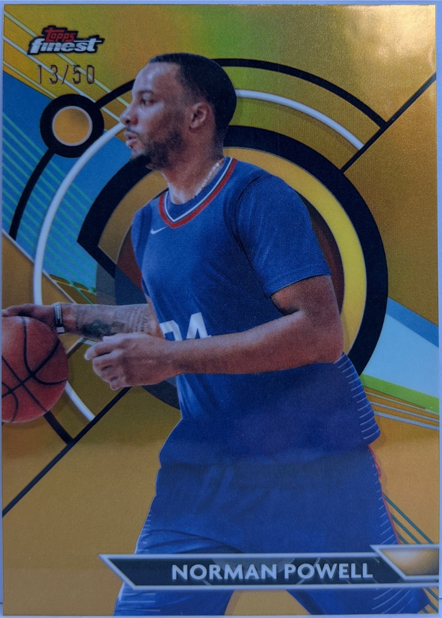 Norman Powell 13/50 Gold Topps Finest NBA Basketball 2023/24