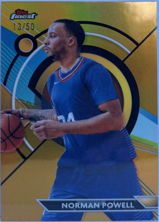 Norman Powell 13/50 Gold Topps Finest NBA Basketball 2023/24