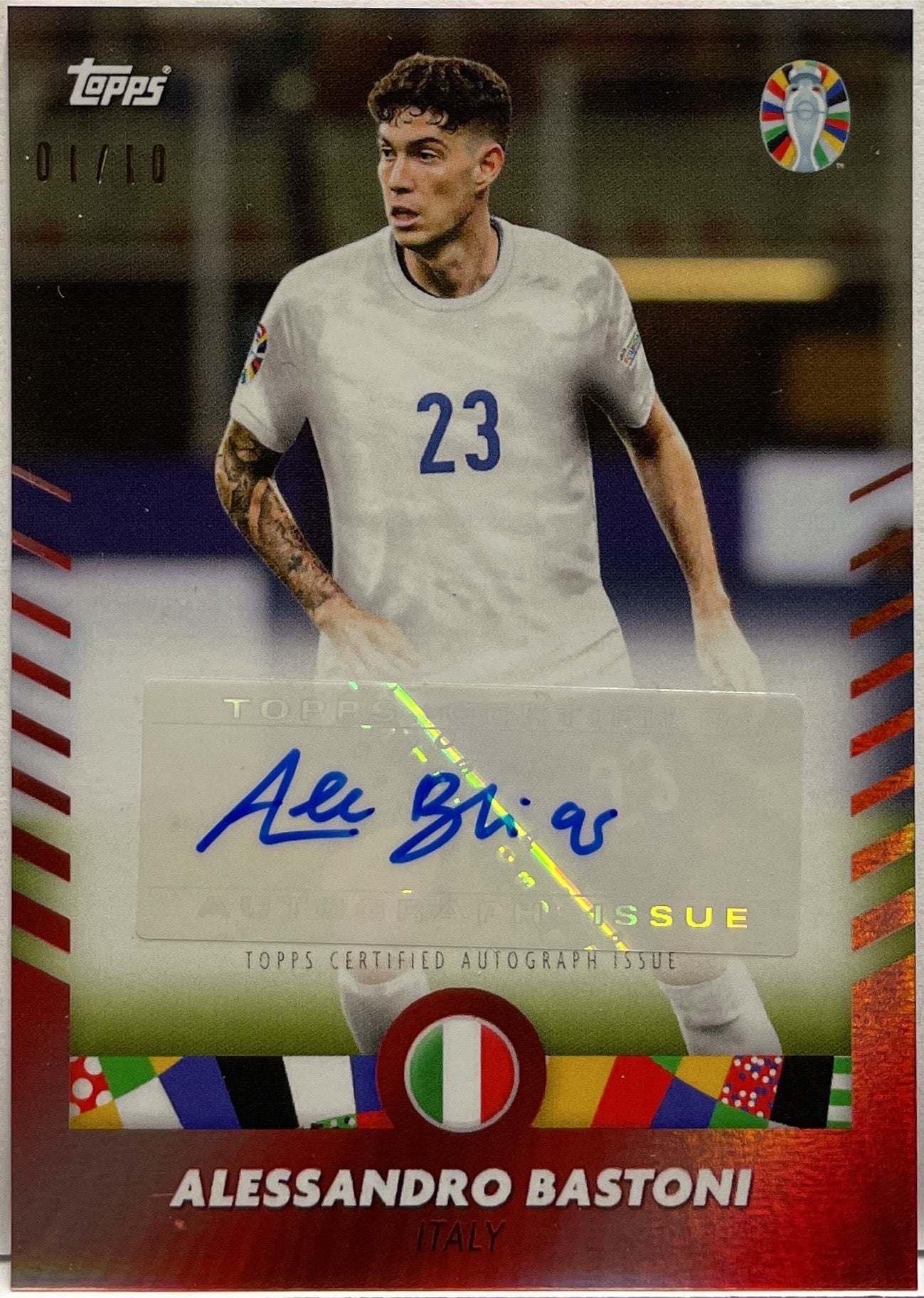 Alessandro Bastoni 1/10 Autograph Topps Mourinho Platinum Curated Euro 2024