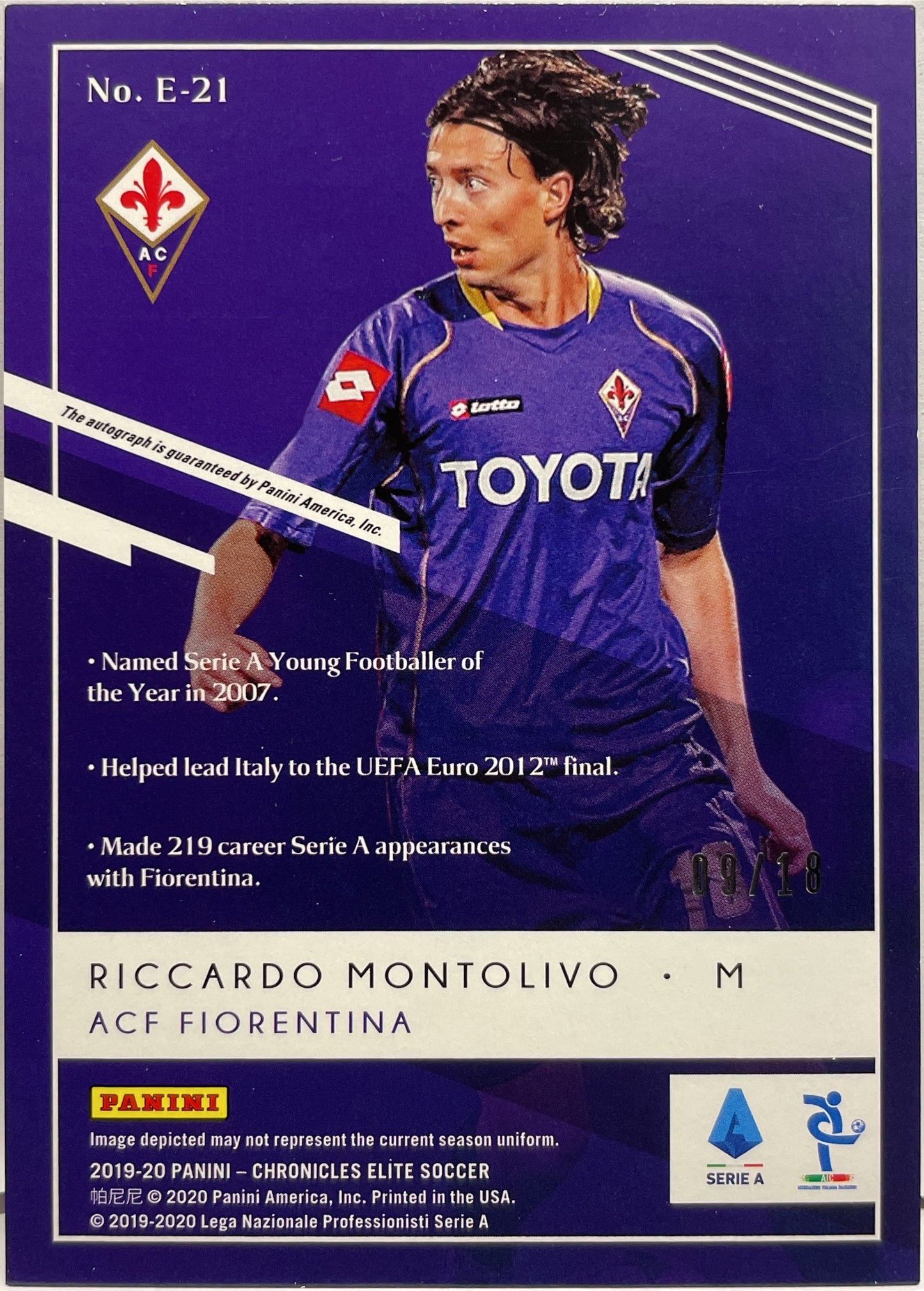 Riccardo Montolivo 9/18 Autograph Elite Chronicles Serie A 2019/20