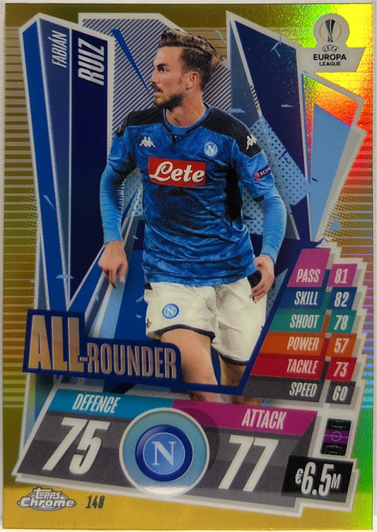 Fabian Ruiz 27/50 Gold Topps Chrome Match Attax