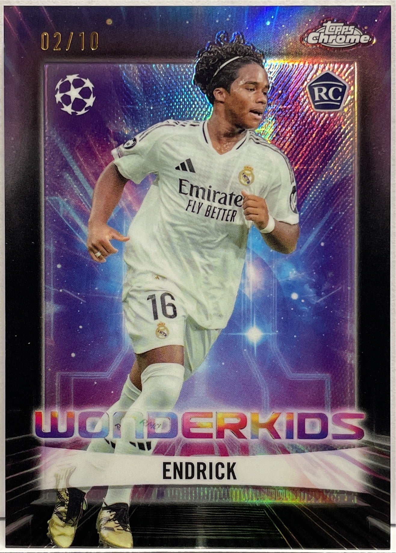 Endrick 2/10 Rookie Wonderkids Black Topps Chrome UCC 2024/25