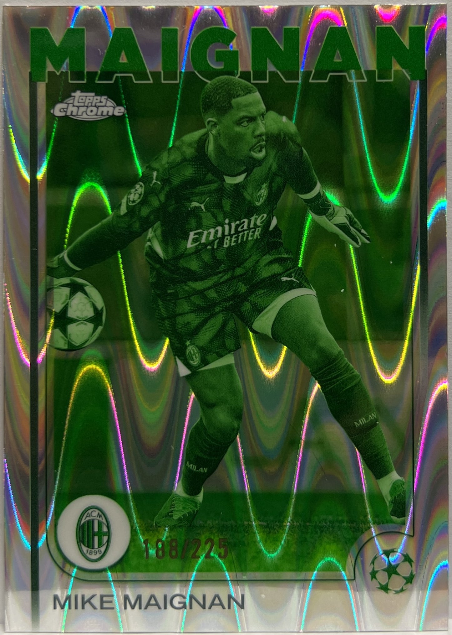 Mike Maignan 188/225 Night Vision RayWave Topps Chrome UCC 2024/25