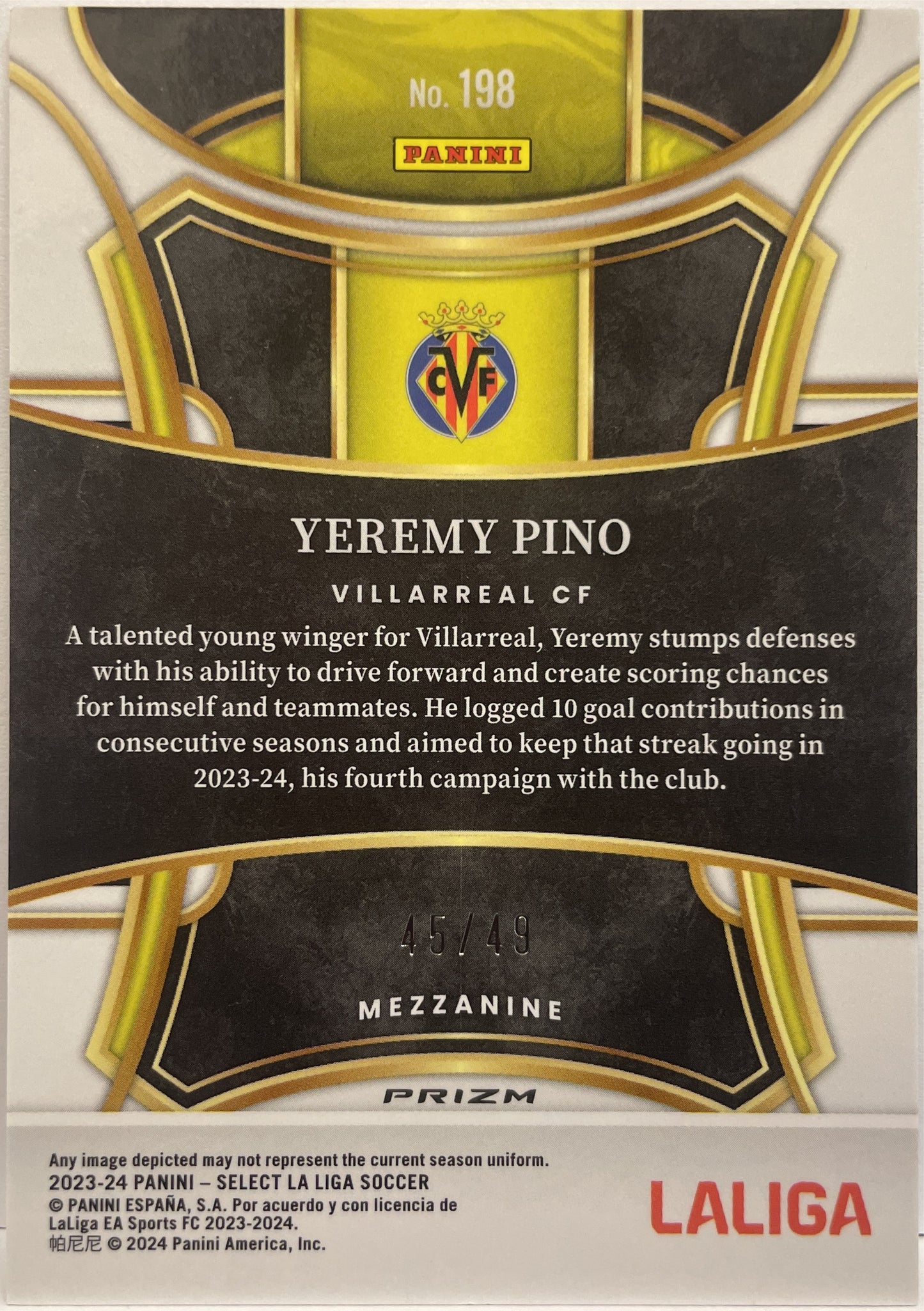 Yeremy Pino 45/49 Mezzanine Orange Select La Liga 2023/24