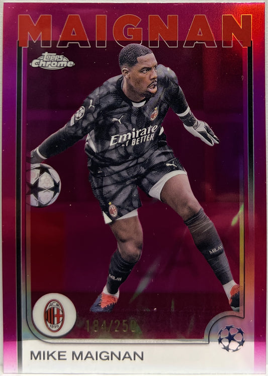 Mike Maignan 184/250 Pink Topps Chrome UCC 2024/25